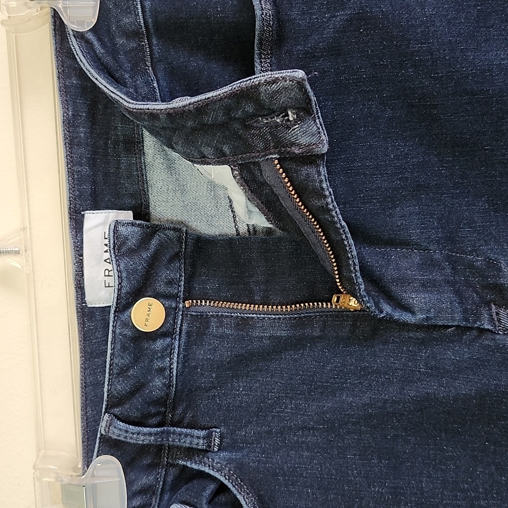 Frame Le One Skinny dark wash jeans women's size 2 organic cotton stretch jeans - Picture 6 of 9